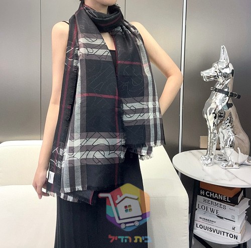 צעיף Burberry במשבצות בשני גוונים, 70x220 ס"מ 20