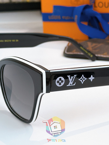 משקפי שמש Louis Vuitton LV Line, שחור עם מסגרת לבנה 6