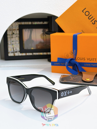 משקפי שמש Louis Vuitton LV Line, שחור עם מסגרת לבנה 7