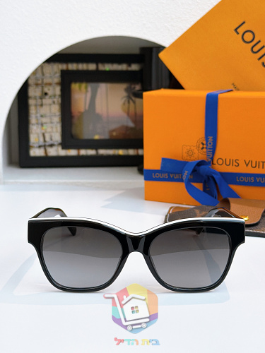 משקפי שמש Louis Vuitton LV Line, שחור עם מסגרת לבנה 8