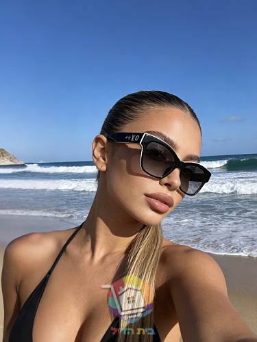 משקפי שמש Louis Vuitton LV Line, שחור עם מסגרת לבנה 9
