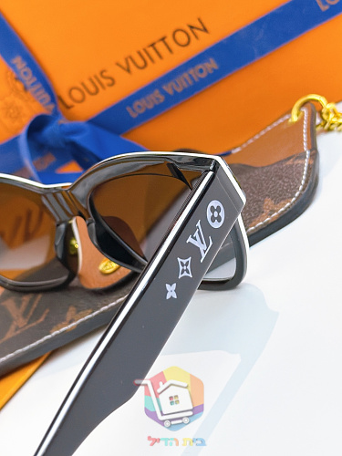 משקפי שמש Louis Vuitton LV Line, שחור עם מסגרת לבנה 10
