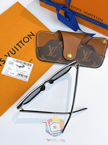 משקפי שמש Louis Vuitton LV Line, שחור עם מסגרת לבנה 11