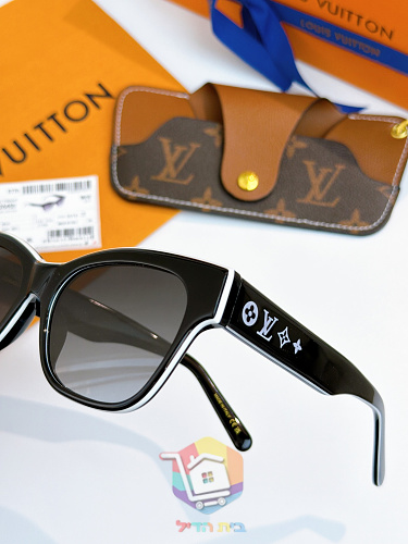 משקפי שמש Louis Vuitton LV Line, שחור עם מסגרת לבנה 13