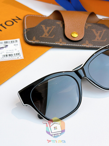 משקפי שמש Louis Vuitton LV Line, שחור עם מסגרת לבנה 15