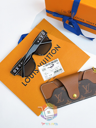 משקפי שמש Louis Vuitton LV Line, שחור עם מסגרת לבנה 16