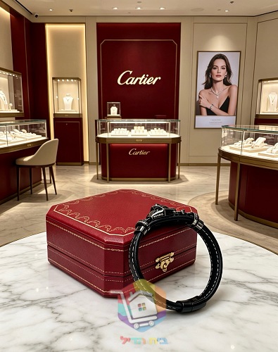 Cartier Armband aus Leder mit Pantherkopf und besetzten Halsbändern 5