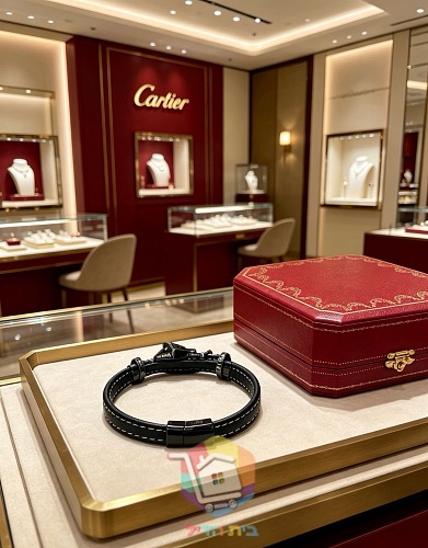 Cartier Armband aus Leder mit Pantherkopf und besetzten Halsbändern 6