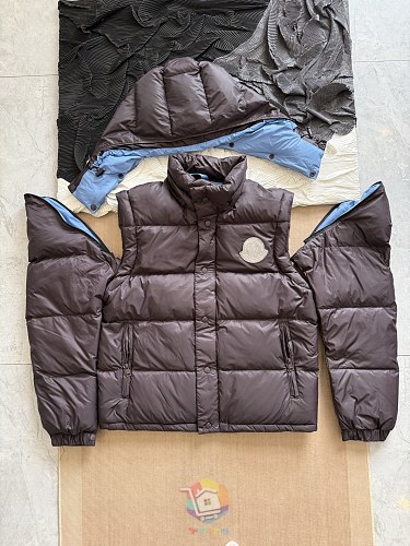 מעיל פוך Moncler Cyclone עם שרוולים נתיקים, חום, תמונה 6