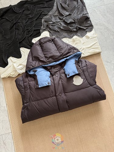 מעיל פוך Moncler Cyclone עם שרוולים נתיקים, חום, תמונה 8