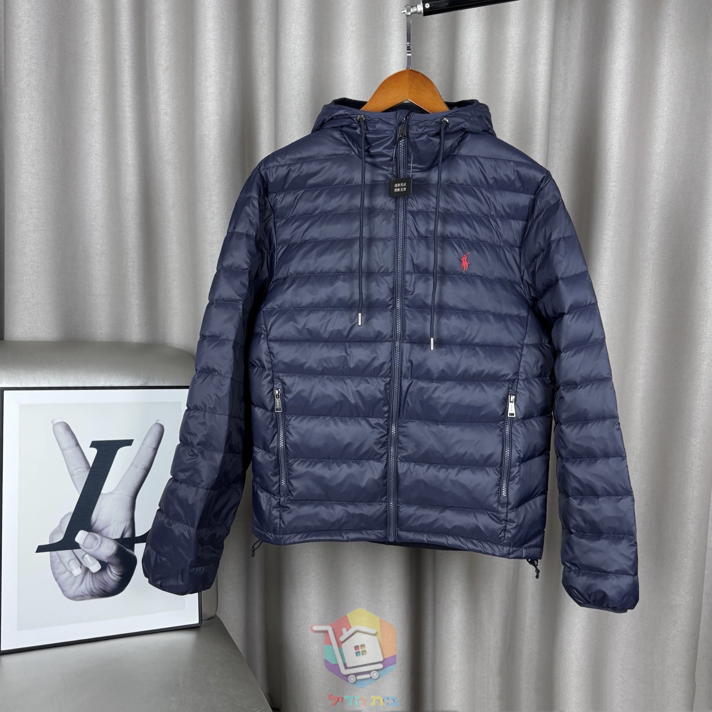Casaco de penas Polo Ralph Lauren Colden Packable, gola alta ou com capuz, azul-marinho ou preto