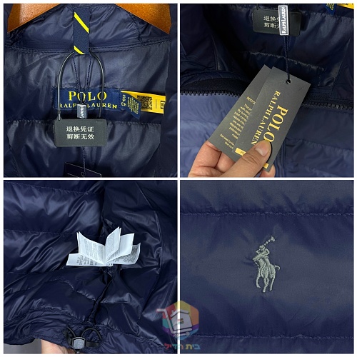 מעיל פוך Polo Ralph Lauren Colden Packable שנארז לכיס, עם צווארון עומד או קפוצ'ון, כחול כהה או שחור, תמונה 24