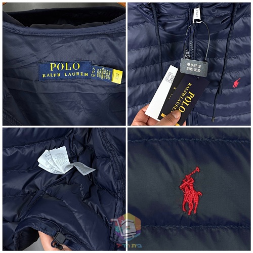 מעיל פוך Polo Ralph Lauren Colden Packable שנארז לכיס, עם צווארון עומד או קפוצ'ון, כחול כהה או שחור, תמונה 55