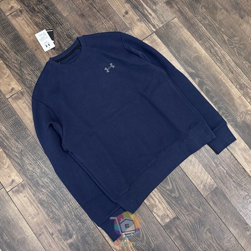 סווטשירט Under Armour עם צווארון עגול וכיס רוכסן בצד, שחור או כחול כהה, תמונה 3