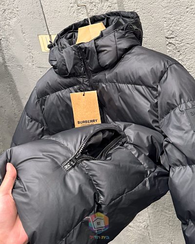 מעיל פוך Burberry עם קפוצ'ון, שחור, תמונה 5