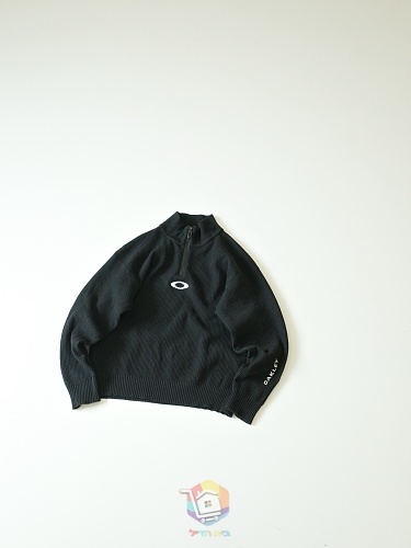 סוודר חצי רוכסן Oakley בסריגת וופל, לבן שבור או שחור, תמונה 6