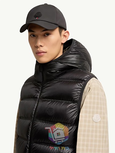 וסט פוך Moncler עם ברדס, שחור 3