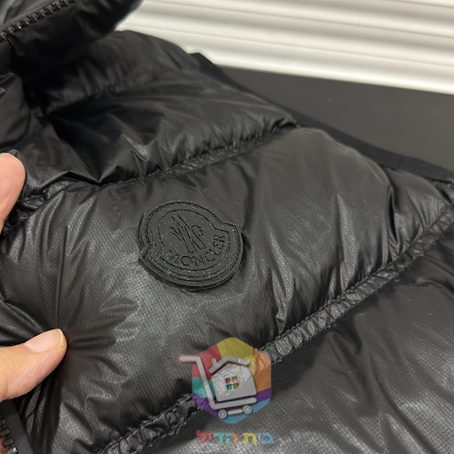 וסט פוך Moncler עם ברדס, שחור 10