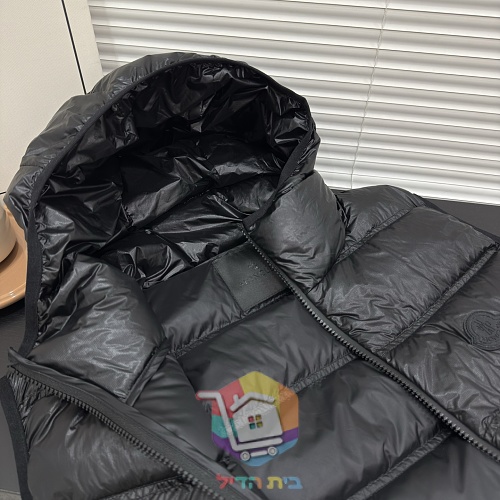 וסט פוך Moncler עם ברדס, שחור 13