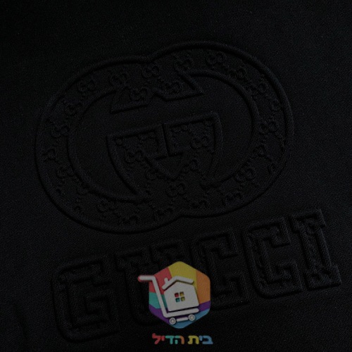 סווטשירט Gucci עם לוגו מובלט, שמנת, שחור 13