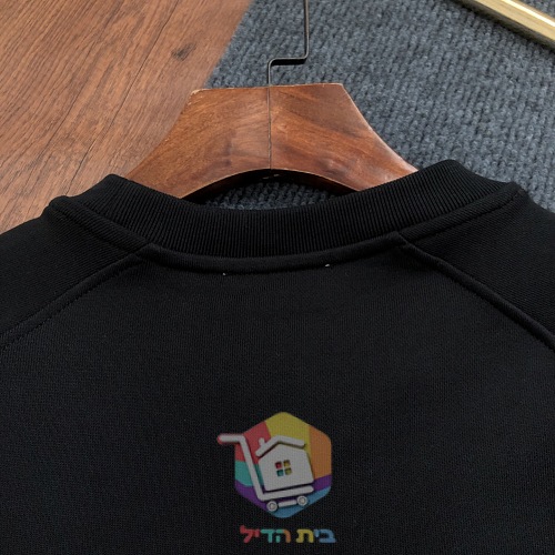 סווטשירט Moncler עם לוגו גדול, שחור, חום, שמנת 2
