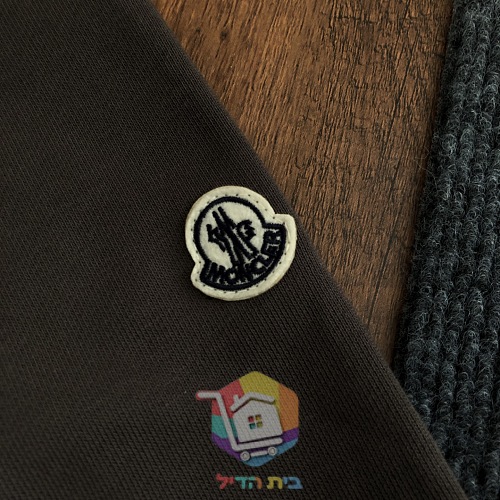 סווטשירט Moncler עם לוגו גדול, שחור, חום, שמנת 13