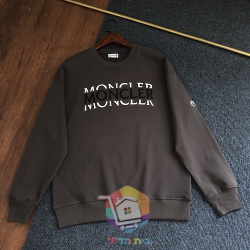 סווטשירט Moncler עם לוגו גדול, שחור, חום, שמנת 18