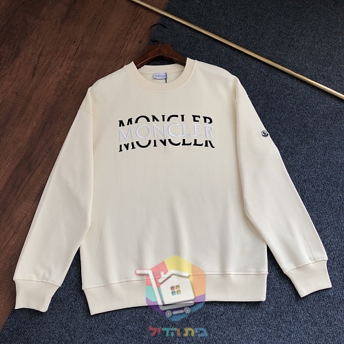 סווטשירט Moncler עם לוגו גדול, שחור, חום, שמנת 27