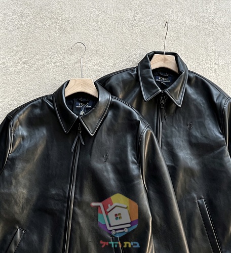 Blouson en cuir Polo Ralph Lauren noir 6
