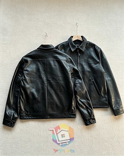 Blouson en cuir Polo Ralph Lauren noir 8
