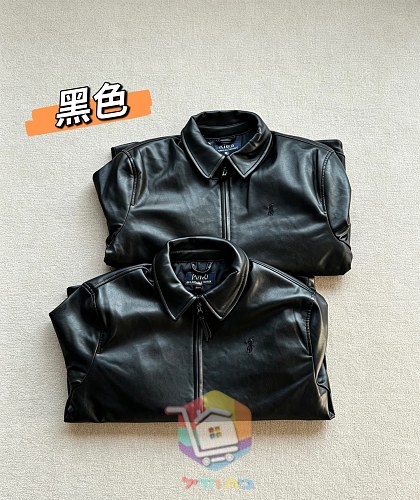 Blouson en cuir Polo Ralph Lauren noir 18