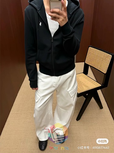 קפוצון Polo Ralph Lauren עם רוכסן מלא, שחור 13