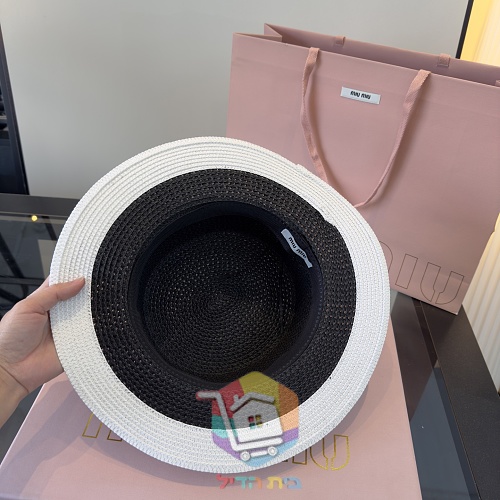 Strohhut Miu Miu mit Lederband 18