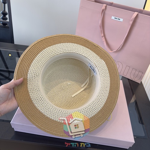 Strohhut Miu Miu mit Lederband 28