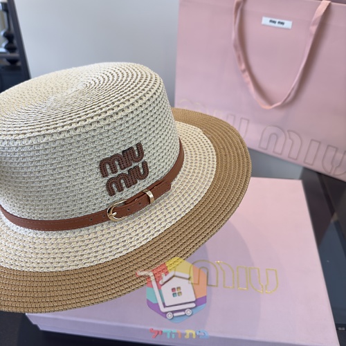 Strohhut Miu Miu mit Lederband 31