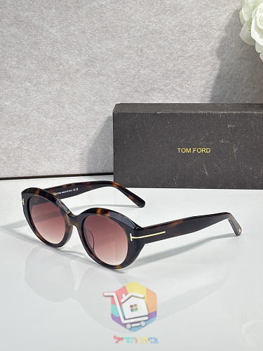 Ovale Sonnenbrille Tom Ford in Schildpatt-Optik